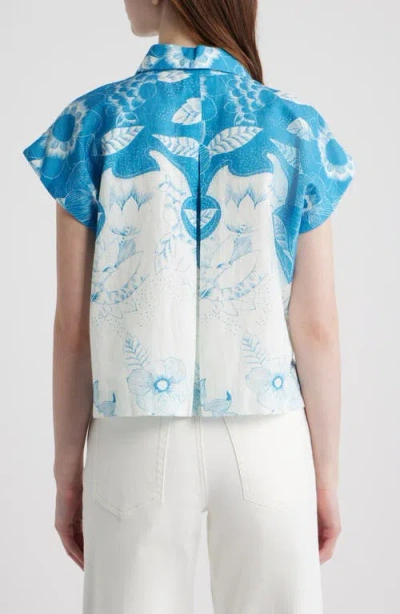 Cleobella Simone Blouse In Blue, White, Multicolor