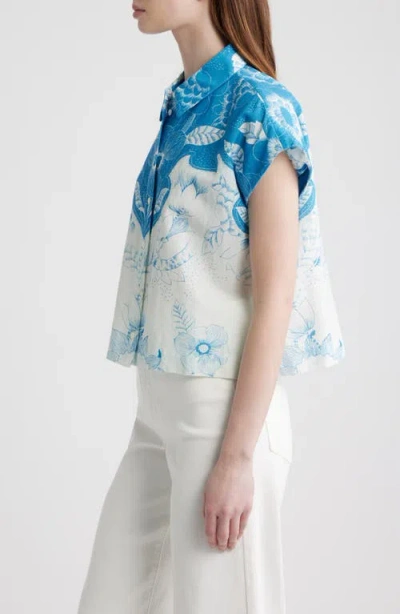 Cleobella Simone Blouse In Blue, White, Multicolor