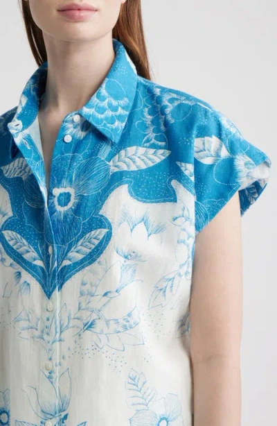 Cleobella Simone Blouse In Blue, White, Multicolor