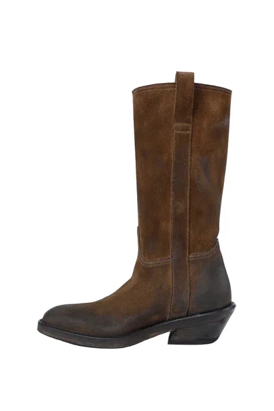 Ann Demeulemeester Laxit Pull On Boots In Brown