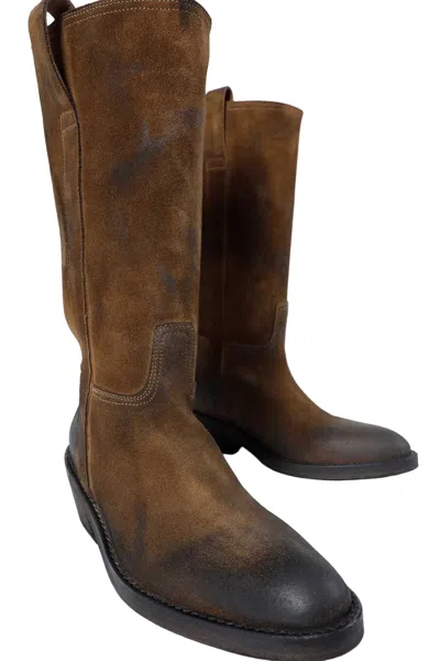 Ann Demeulemeester Laxit Pull On Boots In Brown