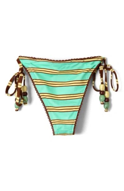 Damson Madder Trudi Stripe Reversible String Bikini Bottoms In Multi