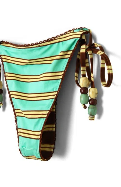 Damson Madder Trudi Stripe Reversible String Bikini Bottoms In Multi