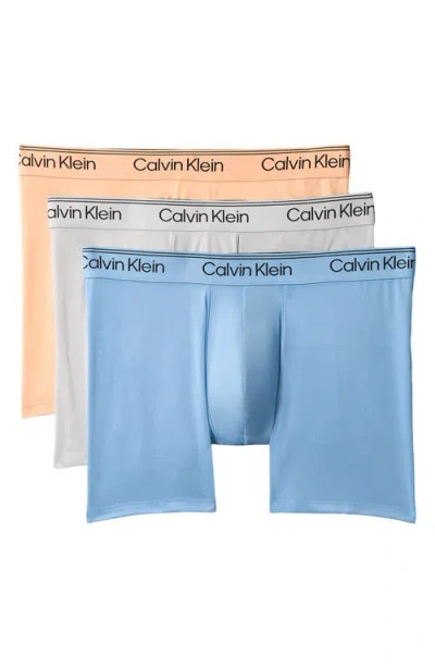 Calvin Klein Assorted 3-pack Microfiber Boxer Briefs In Neutral