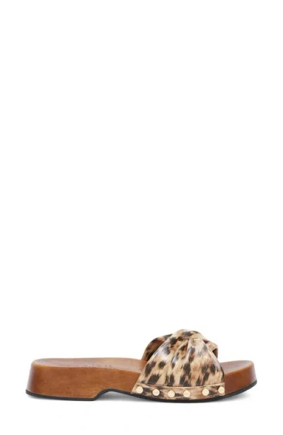 Ganni Twisted-detail Leopard-print Sandals In Animal Print