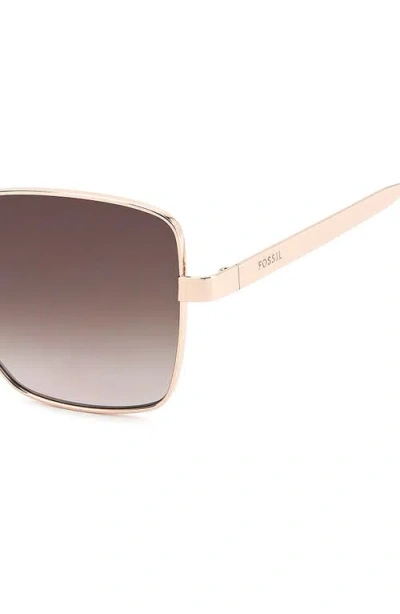 Fossil 57mm Gradient Square Sunglasses In Brown