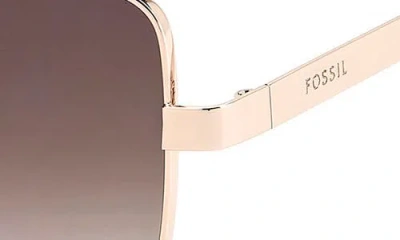 Fossil 57mm Gradient Square Sunglasses In Brown