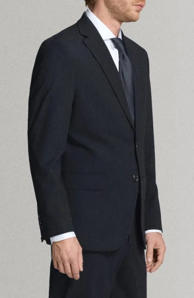 Mango London Regular Fit Navy Blazer In Blue