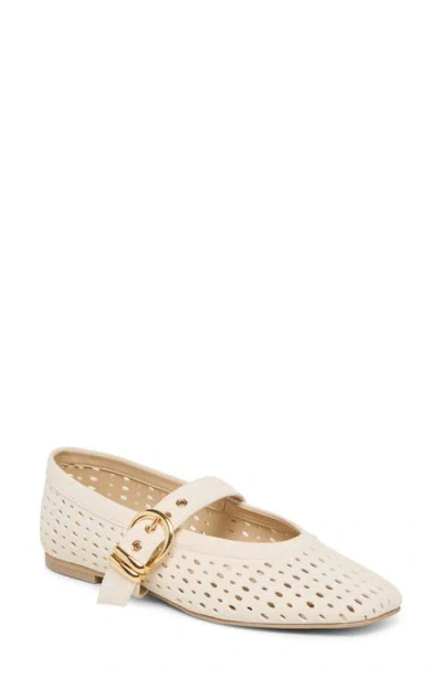 Dolce Vita Mikel Ballet Flats Creme Perforated Suede In Animal Print