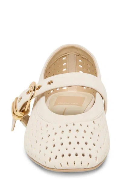 Dolce Vita Mikel Ballet Flats Creme Perforated Suede In Animal Print