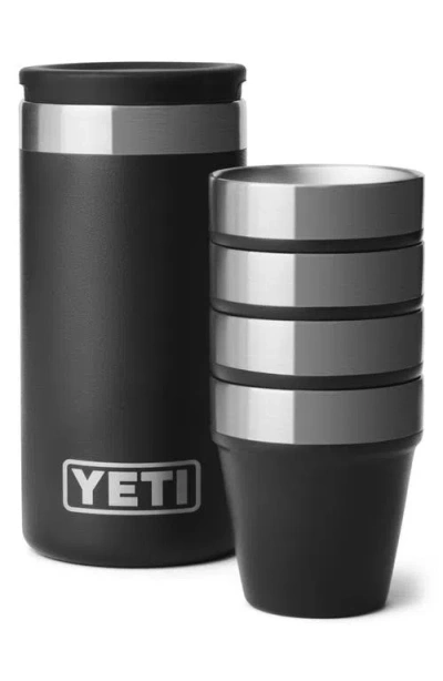 Yeti Rambler Set Of 4 Shot Glasses & Case In Black | ModeSens