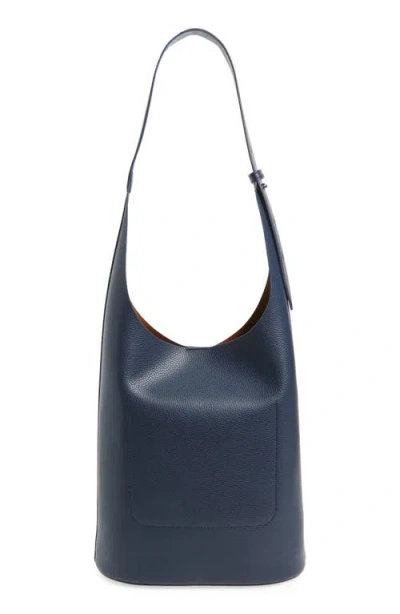 Veronica Beard Large Loop Leather Shoulder Bag In Blue