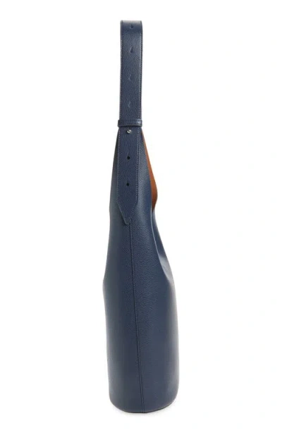 Veronica Beard Large Loop Leather Shoulder Bag In Blue