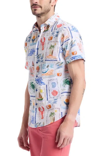 Robert Graham Isla Vista Short Sleeve Seersucker Button-up Shirt In Multi