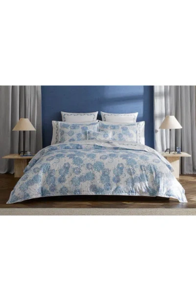 Matouk Chrysanthemum Quilt In Blue
