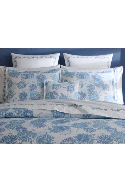 Matouk Chrysanthemum 500 Thread Count Fitted Sheet In Blue