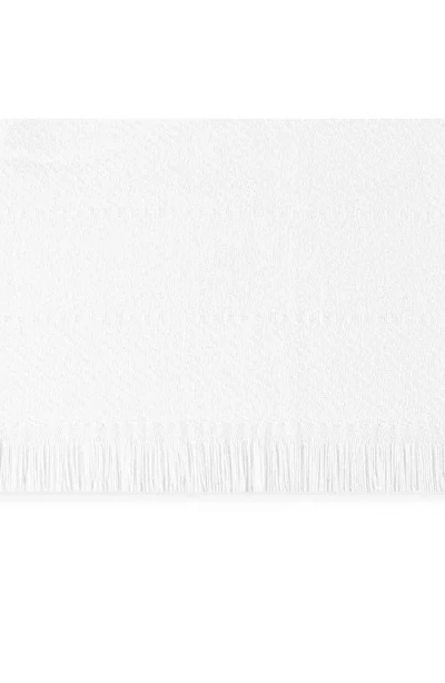Matouk Leo Fringed Throw Blanket In White