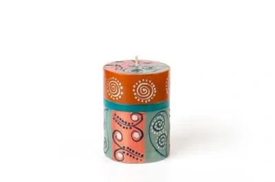 Thumbprint Artifacts Sari Painted Candle In Multi