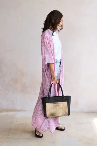 Pink Haley Sara Hand Dyed Robe In Multi