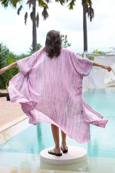 Pink Haley Sara Hand Dyed Robe In Multi