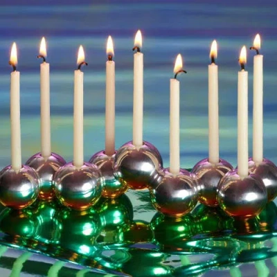 Tchotchke Aluminum Bubble Menorah In Multi