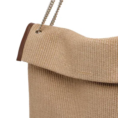 Orciani Large Venus Soft Leather-trim Shoulder Bag In Neutral
