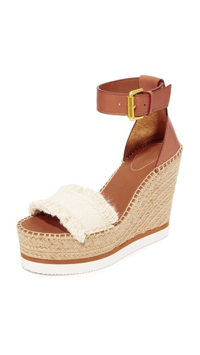 Shop See By Chloé Wedge Espadrilles In Canvas