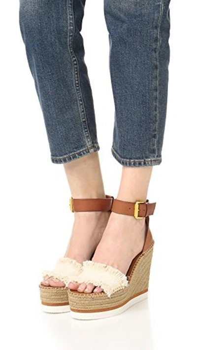 Shop See By Chloé Wedge Espadrilles In Canvas