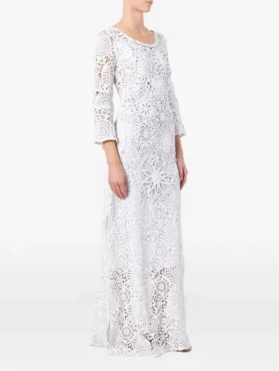 Anjuna 플로럴 자수 드레스 In White