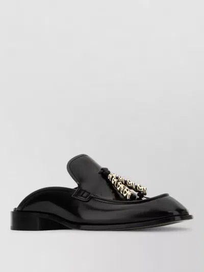 Loewe Black Leather Loafers