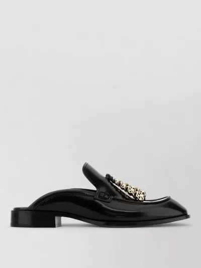 Loewe Black Leather Loafers