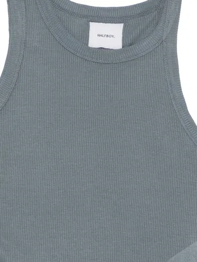 Halfboy Ribbed Top In Gray