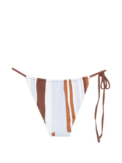 Sir Marais Striped-pattern Bikini Bottoms In Brown