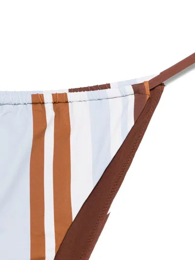 Sir Marais Striped-pattern Bikini Bottoms In Brown