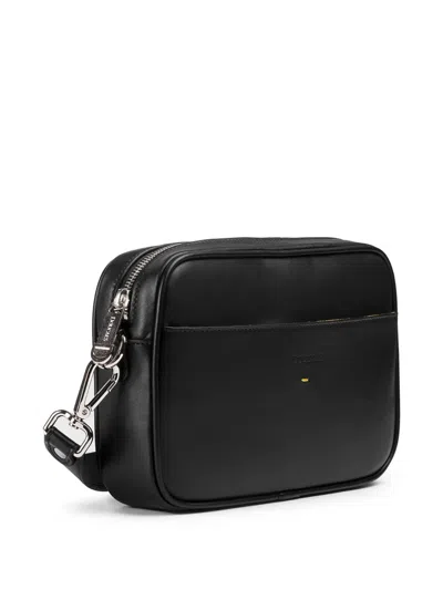 Doucal's Logo-debossed Leather Messenger Bag In Blue
