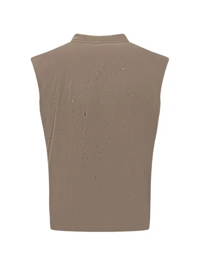 Satisfy Mothtech Distressed-effect T-shirt In Brown