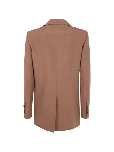 Drhope Double Breasted Blazer Jacket In Brown