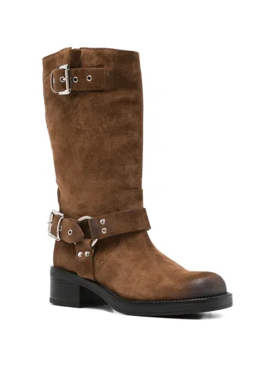 Gisel Moire Chester Biker Boots In Multi