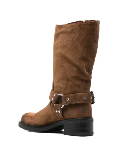 Gisel Moire Chester Biker Boots In Multi