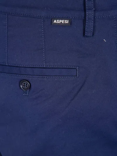 Aspesi Logo-patch Shorts In Blue