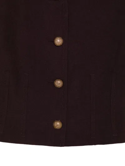 Chloé Collarless Cropped Jacket In Brown