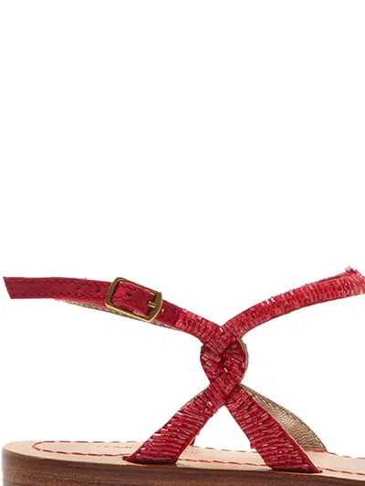 Maliparmi 컷 앤 비즈 샌들 In Red