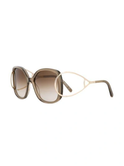 Shop Chloé 'jackson' Sunglasses In Grey