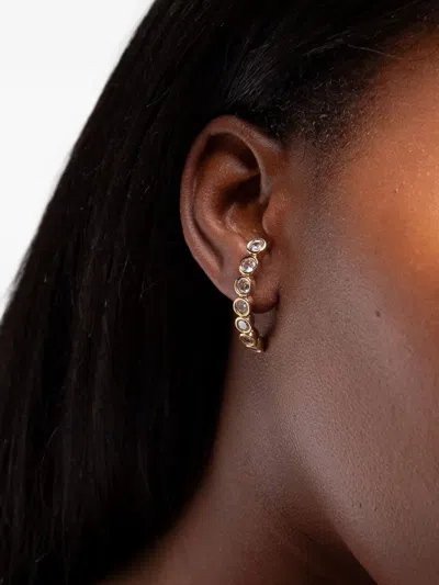 Yoj 아베르토 크리스털 도금 스터드 이어링 In Pink