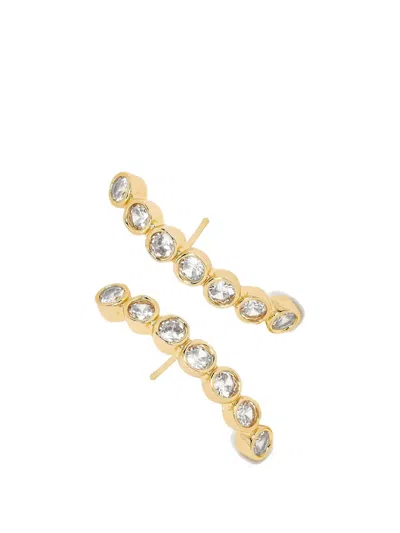 Yoj 아베르토 크리스털 도금 스터드 이어링 In Pink