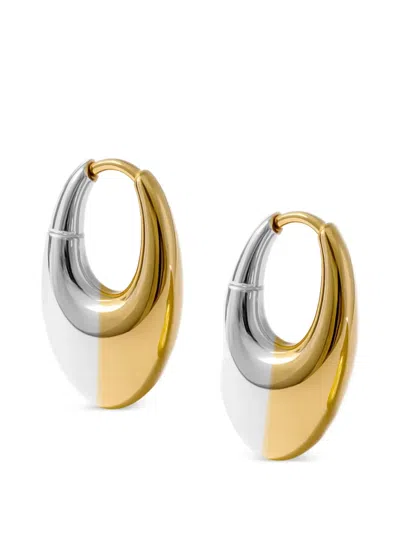 Yoj X 샬롯 이클립스 투톤 후프 이어링 In Pattern