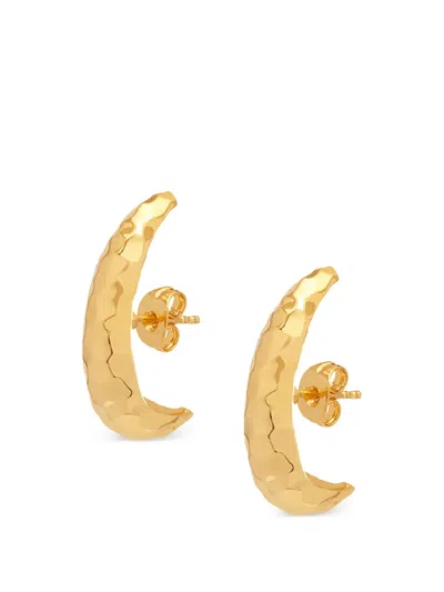 Yoj 아르토 해머드 커프 스터드 이어링 In Orange