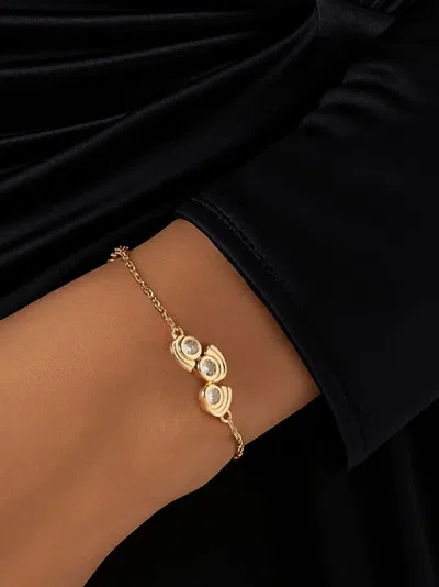 Yoj 마블로 체인 크리스털 브레이슬릿 In Pink