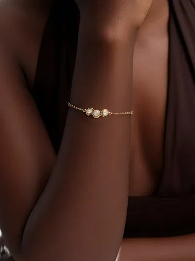 Yoj 마블로 체인 크리스털 브레이슬릿 In Pink