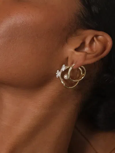 Yoj 트베르티 펄 후프 이어링 In Pattern